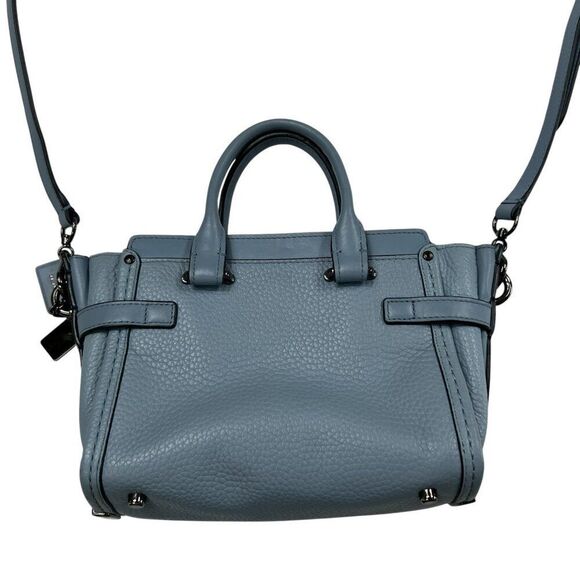 Coach NWOT Swagger Top Handle Crossbody Pebbled Leather Cloud Blue - Picture 4 of 16
